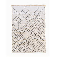BERBERTEPPICH aus Marokko abstrakt aus Wolle 140x 200 cm - Beige, Naturmaterialien (140/200cm) - AFK Living