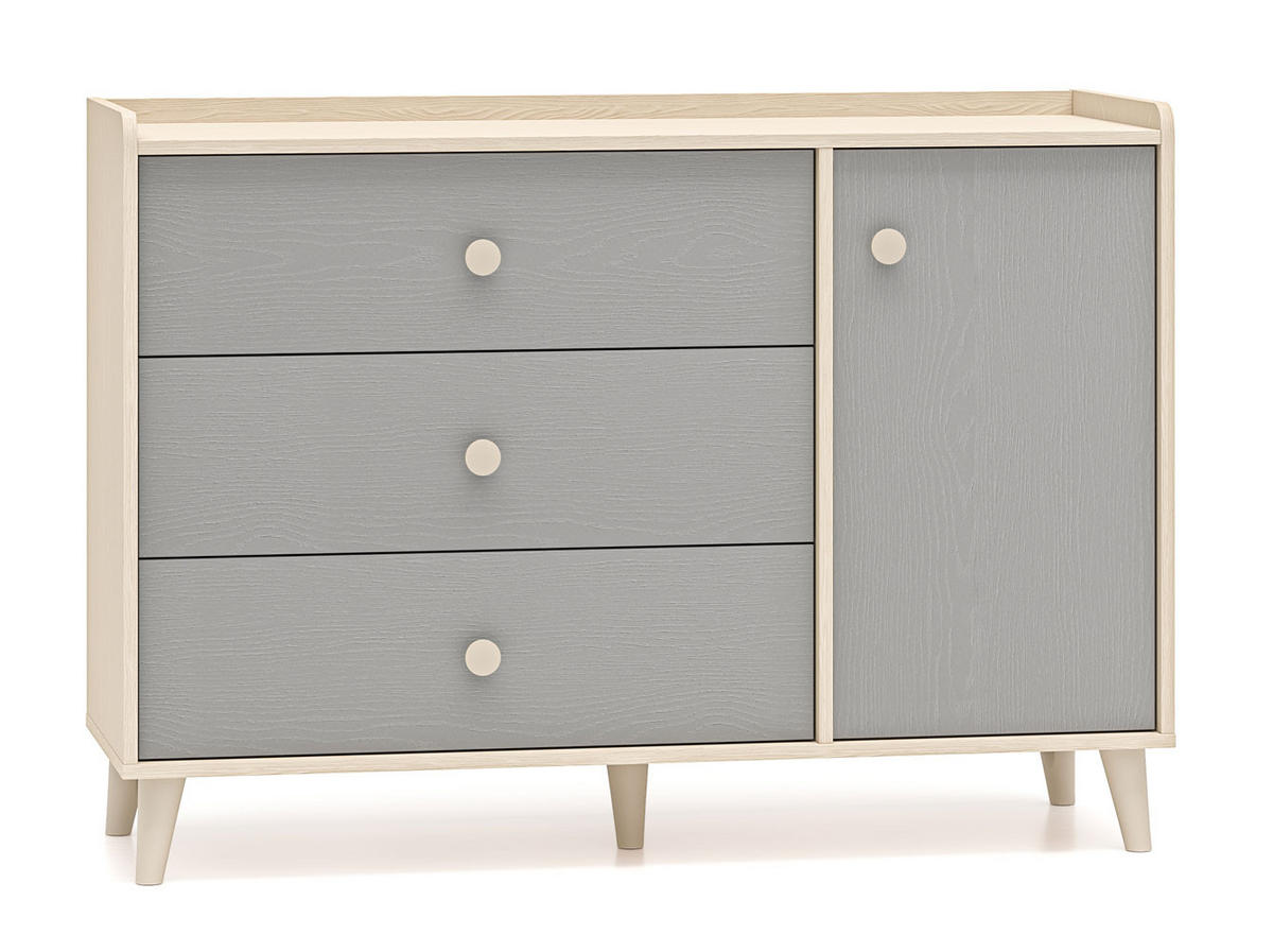 KOMMODE Mevel Wüstensand / Palladiumgrau 120 / 40 / 85cm - Grau, Holz/Holzwerkstoff (120/85/40cm) - Feldmann-Wohnen