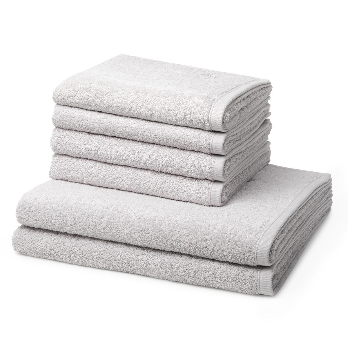 FROTTIERSET Vita 6-teilig - Hellgrau, Textil (50/100cm) - Ross