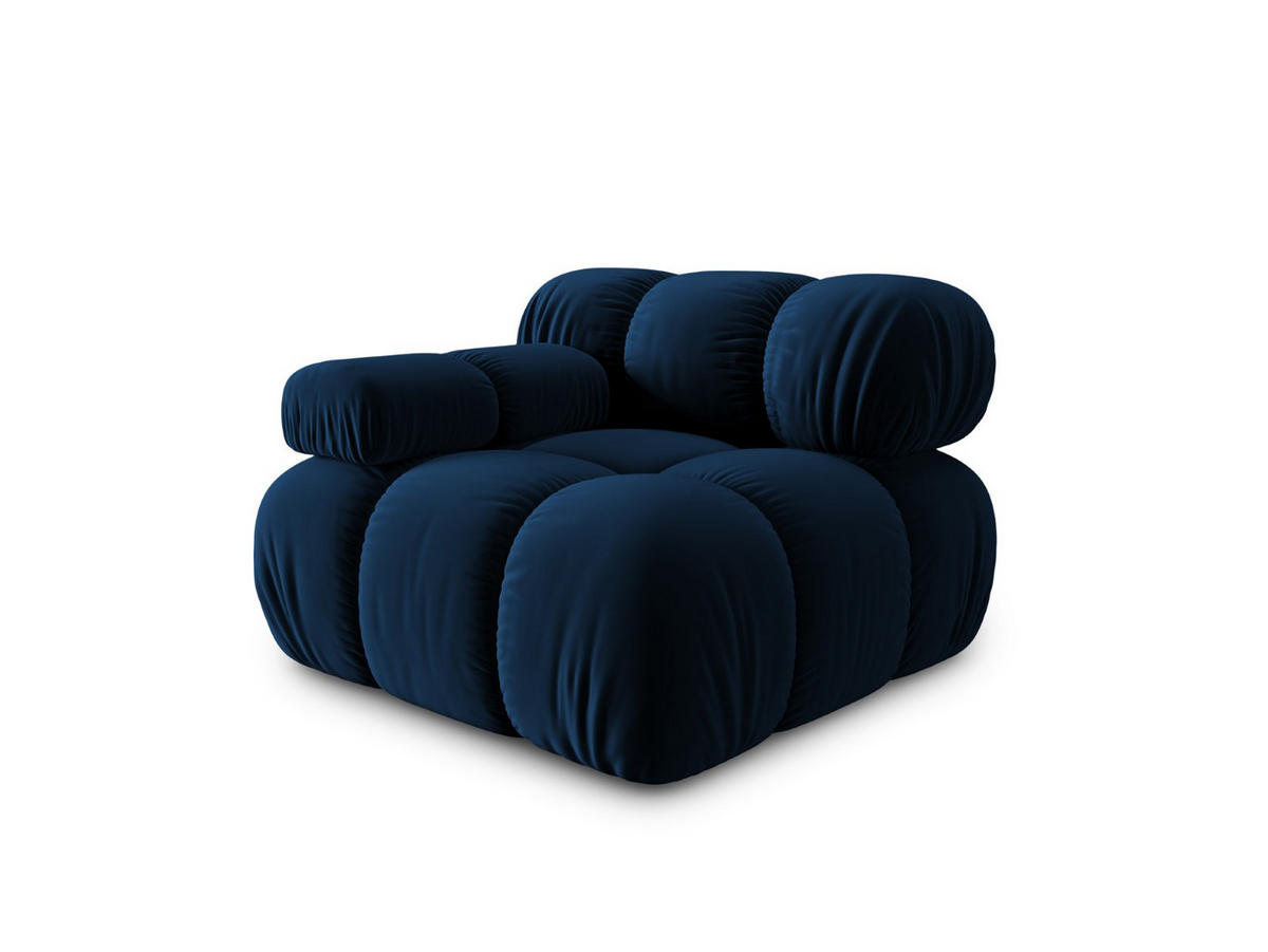 MODUL links Bellis aus Samt königsblau - Dunkelblau, Textil (94/70/94cm) - Micadoni