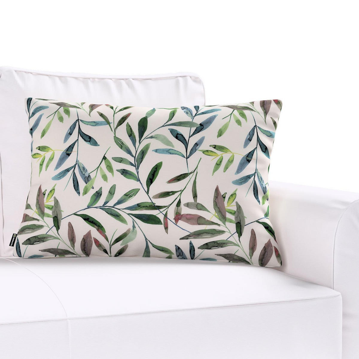 KISSENHÜLLE Eden weiß und grün, 60x40cm - Weiß, Textil (60/40cm) - Dekoria