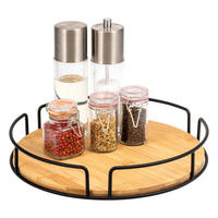 DREHTELLER Bambus/Metall schwarz - Schwarz, Metall (30/6/30cm) - eluno