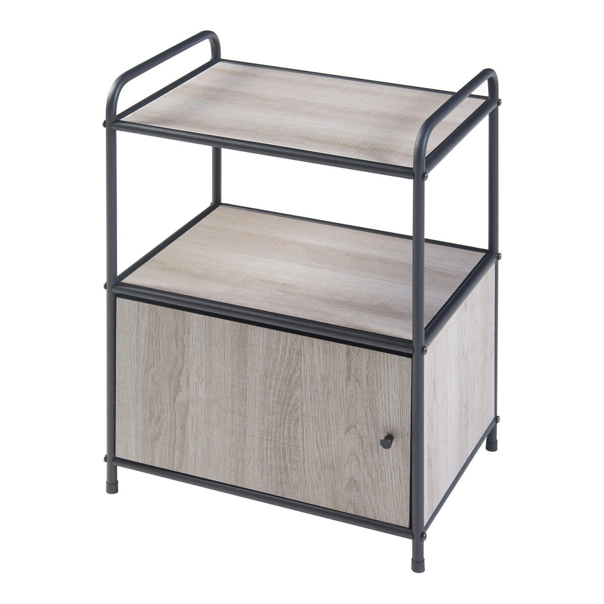 BEISTELLTISCH Gulen - Eichefarben/Schwarz, Holzwerkstoff/Metall (33/43/60cm) - [en.casa]