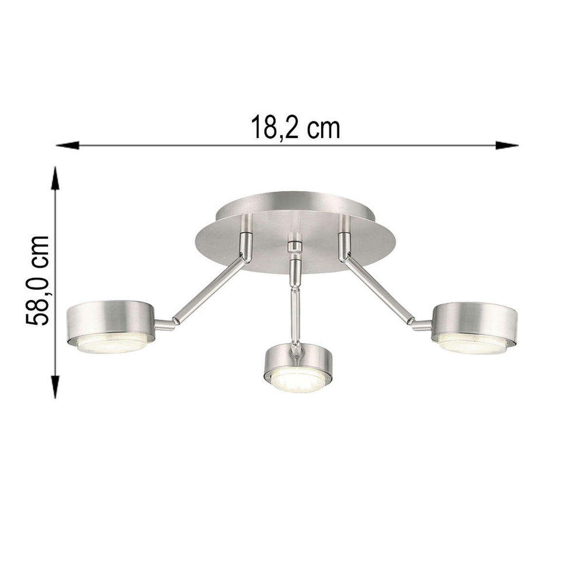 LED DECKENLEUCHTE COPO Silber matt - Silberfarben, Metall (18.2/18.2/58cm)