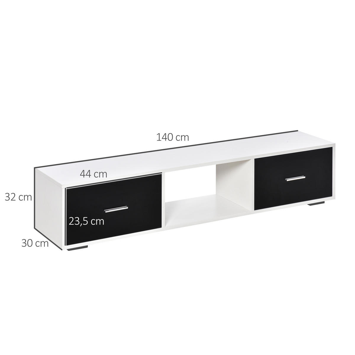TV-MÖBEL Multicolor 1 Stück - Multicolor, Holzwerkstoff (140/32/30cm) - GiPP
