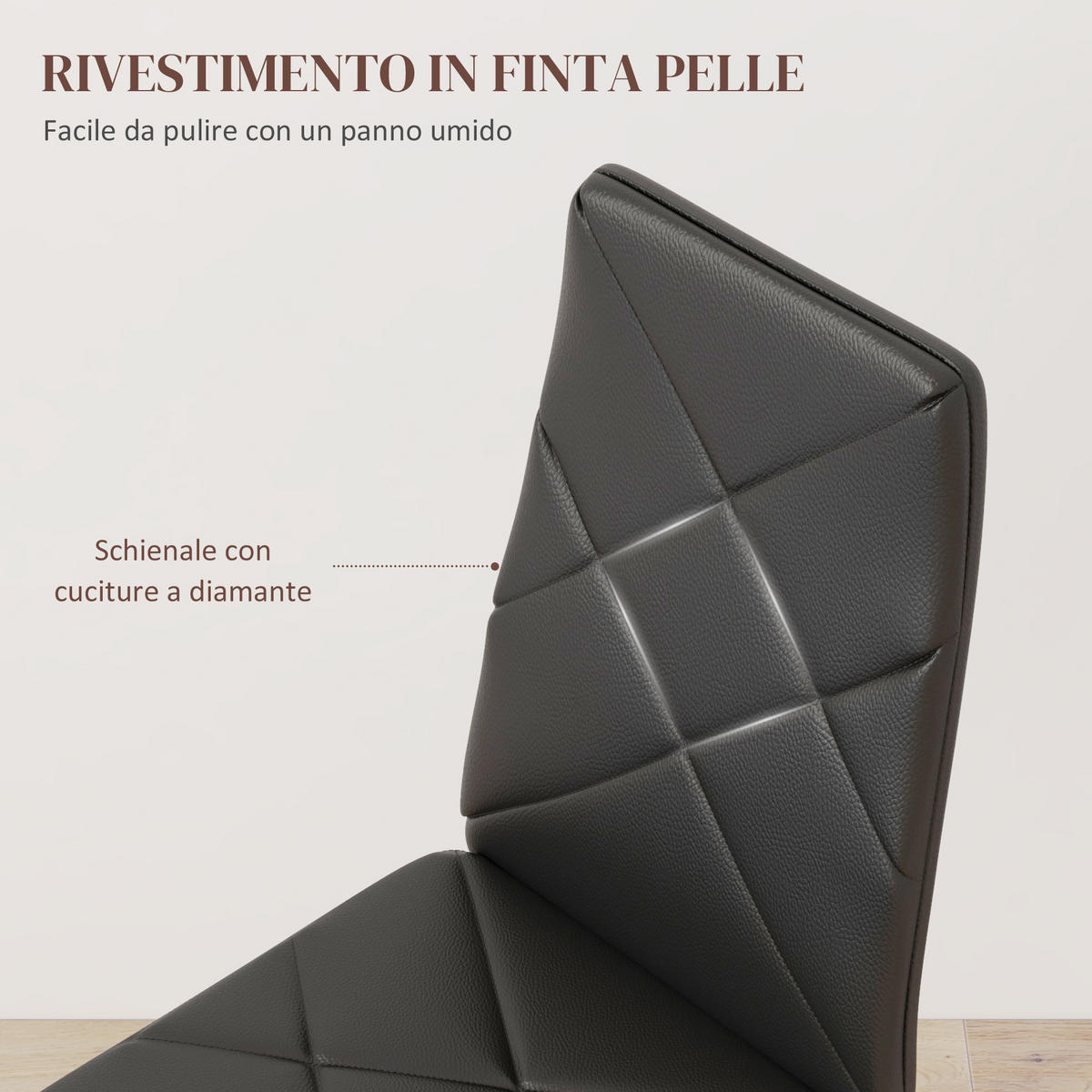 STÜHLE Schwarz 2 Stück - Schwarz, Leder (41/97/50cm) - GiPP