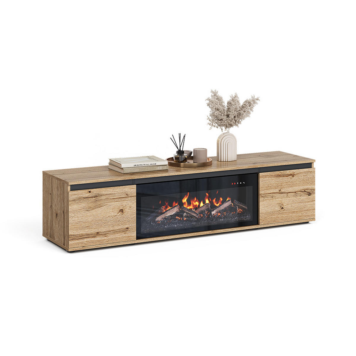 KRBOVÁ OBSTAVA Evina, dub/čierna, 160 x 39 cm - čierna/farba duba, kompozitné drevo (160/39/40cm) - Vicco