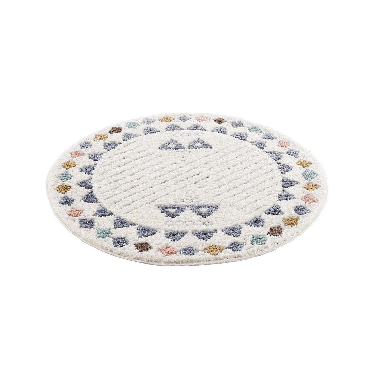 HOCHFLOR-TEPPICH Focus 3034 Multi 200 cm Rund - Multicolor/Creme, Textil (200/200cm) - carpet city
