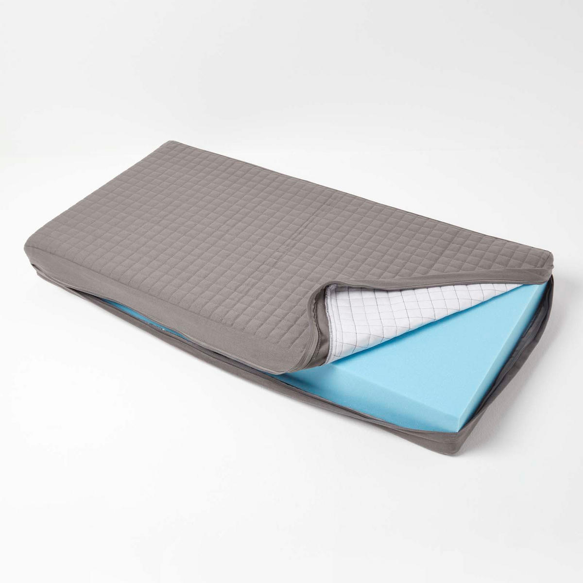 SITZKISSEN-BEZUG für Sofa-Auflage 100/50/10 cm, Baumwolle - Grau, Textil (100/50/10cm) - Homescapes