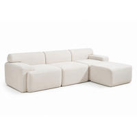 ECKSOFA Sheffy in Beige 4-Sitzer aus Cord - Beige, Kunststoff (105/105cm) - Concept Usine