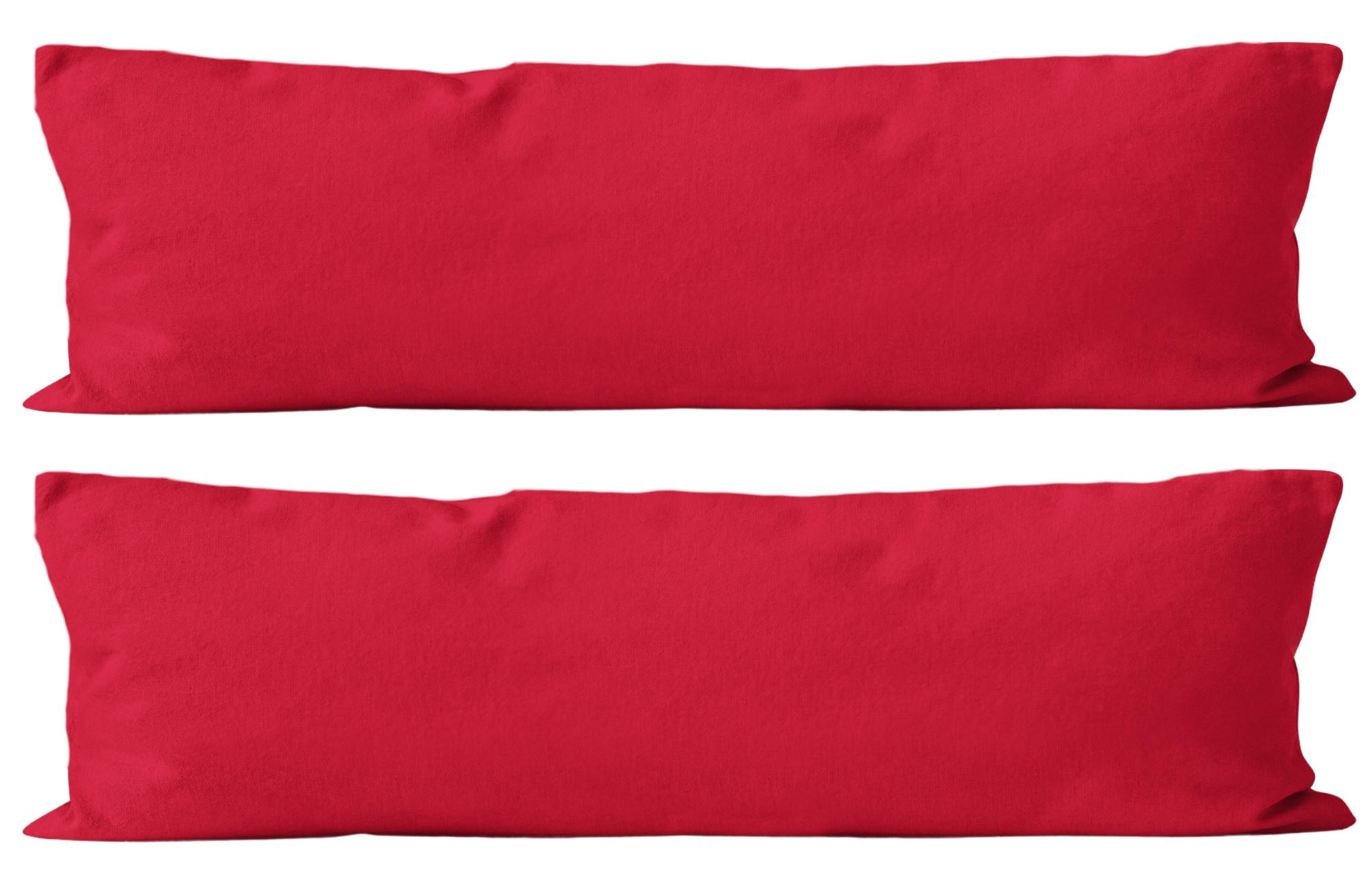 SEITENSCHLÄFERKISSEN-BEZUG 40x145 cm aus 100% Baumwolle, KISSENBEZUG Rot Uni - Rot, Textil (145/40cm) - Carpe Sonno