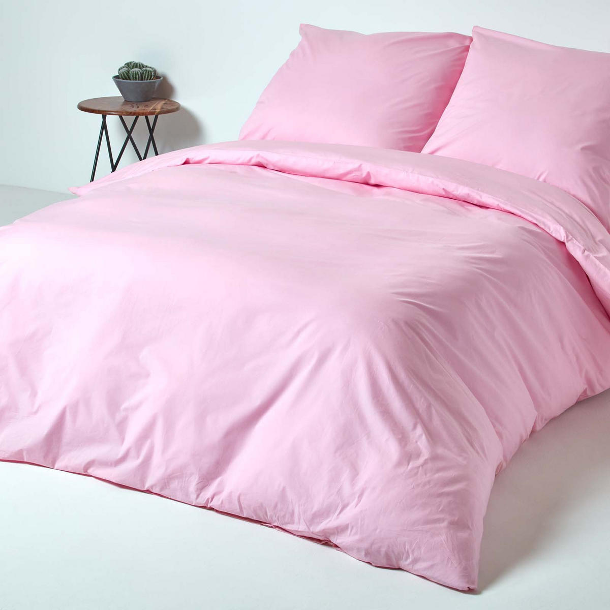 BETTWÄSCHE Perkal Fadendichte 200 - Rosa, Textil (155/220cm) - Homescapes