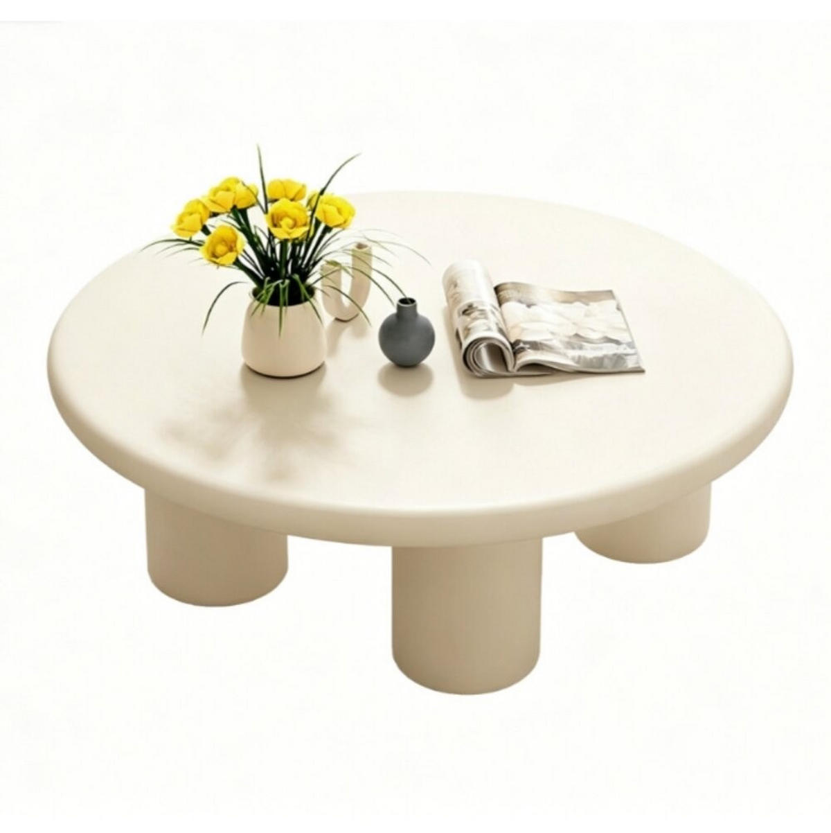 GARTENTISCH, Tischplattendurchmesser 80 cm, Höhe 35 cm - Weiß, Metall (80/80/35cm)