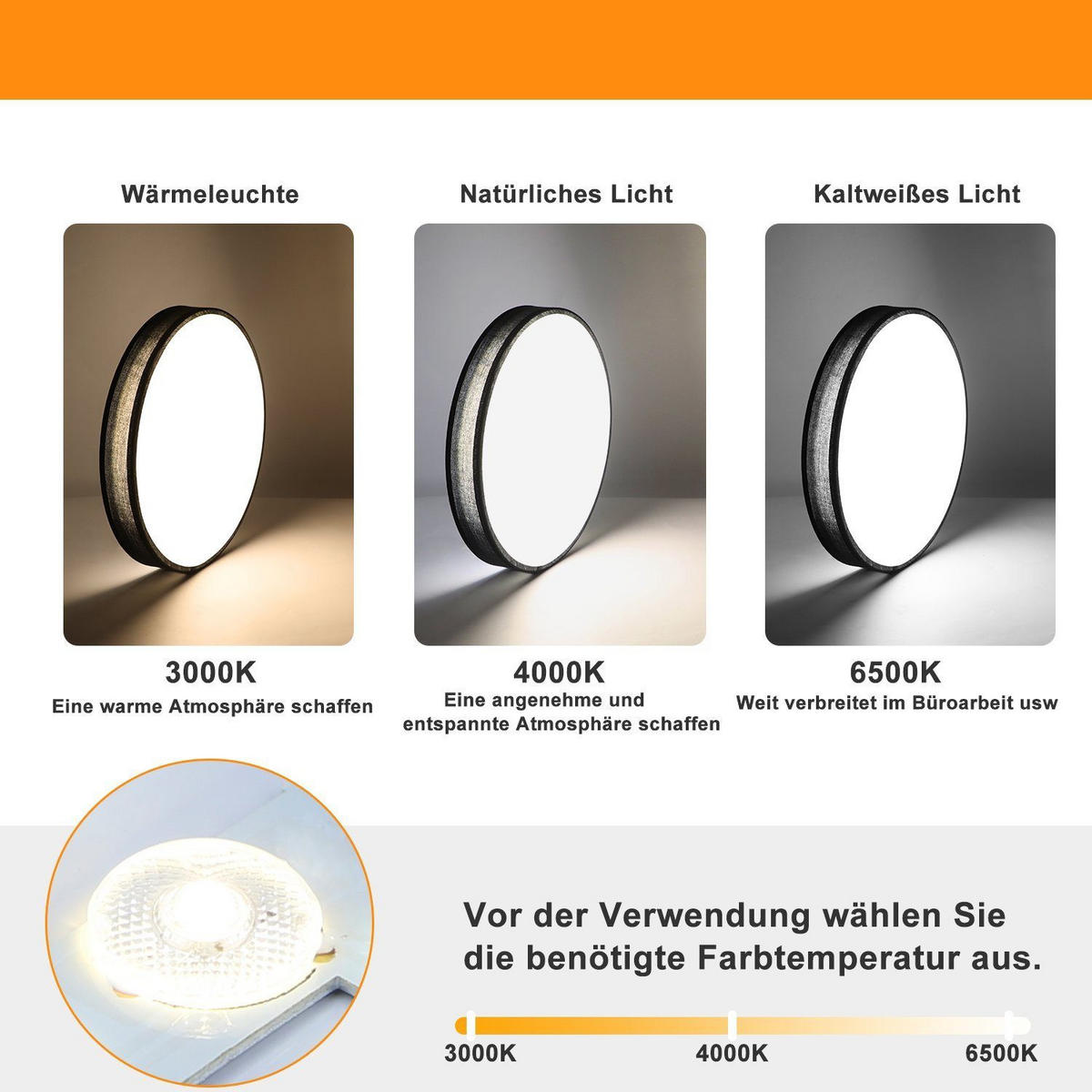 LED stropna svjetiljka Debra 38x38x6 cm - crna, tekstil (38/38/6cm) - Nettlife