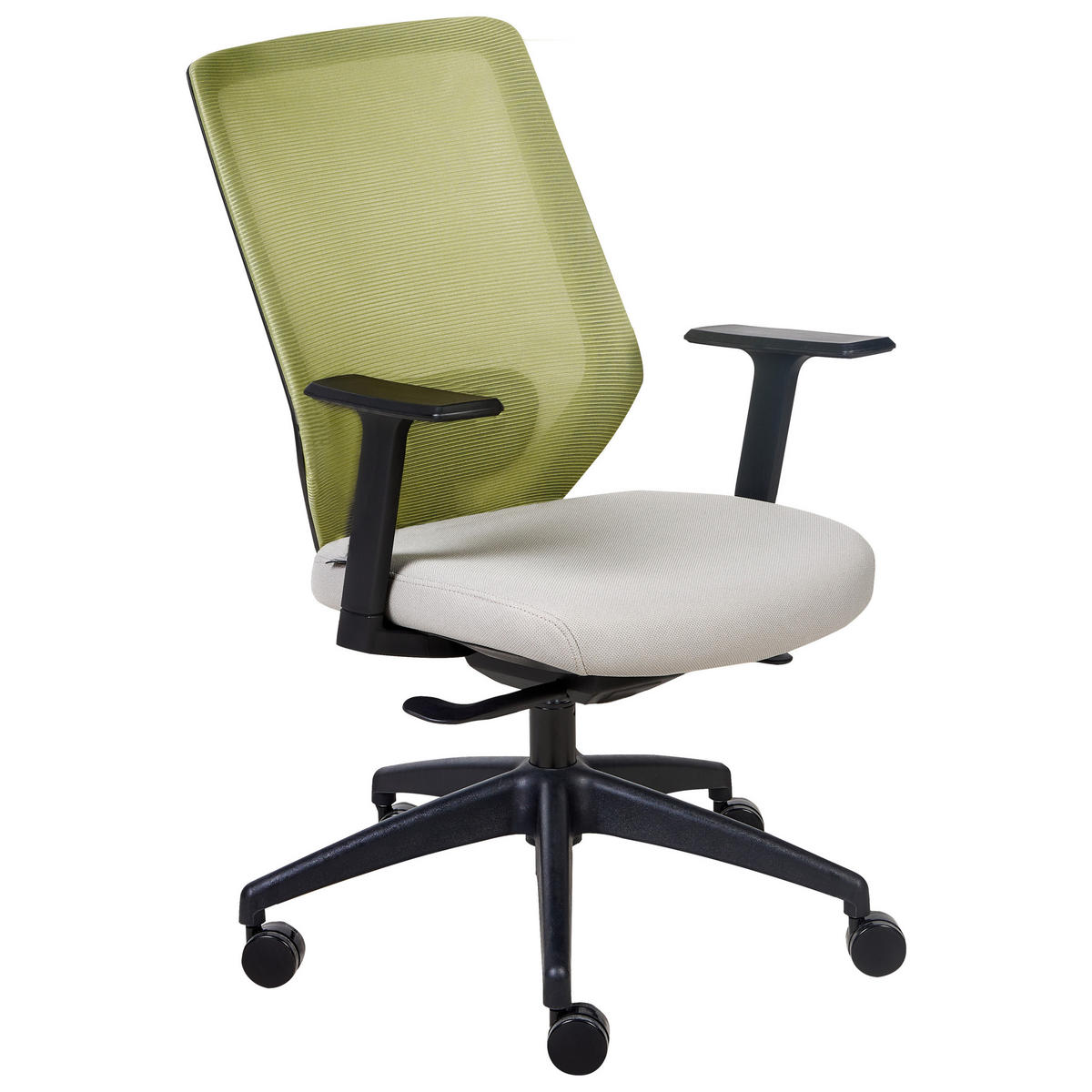 BÜROSTUHL Hellgrün Virtuoso - Schwarz/Grau, Textil (53/97/53cm) - Beliani