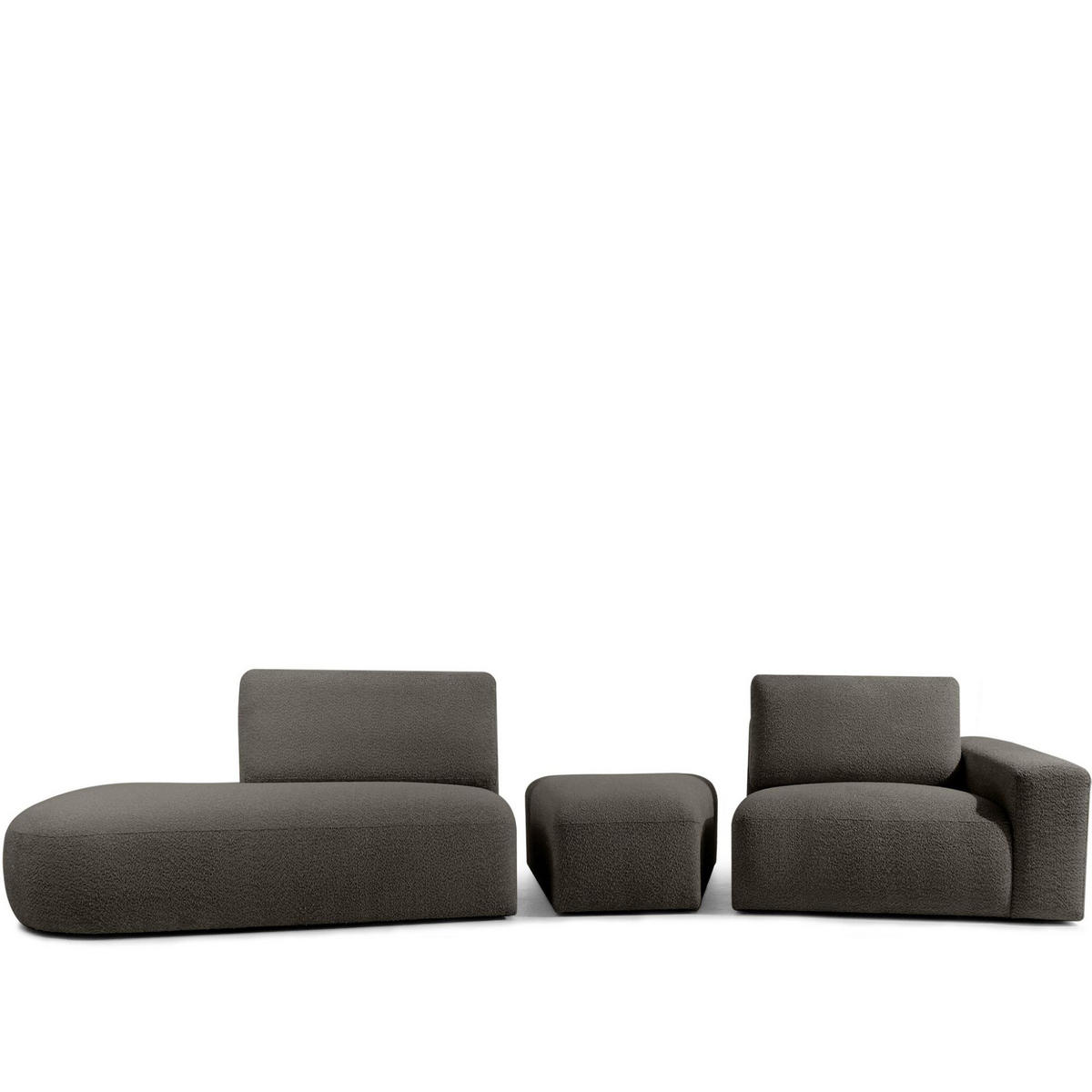 4-SITZER ECKSOFA ZUCCO Boucle links, Dunkelbraun - Dunkelbraun, Textil (350/84/105cm) - KONSIMO®