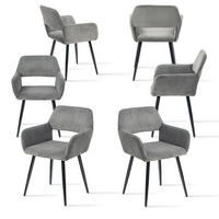 ESSZIMMERSTUHL 6er Set in Cord-Optik - Grau, Textil (56/78/56cm) - Meubles Cosy