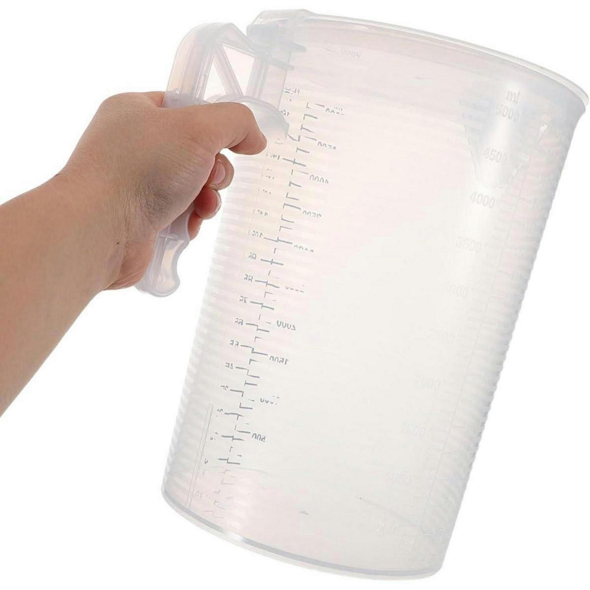 MESSBECHER 5 Liter mit Deckel und Skala - Transparent, Kunststoff (5L)