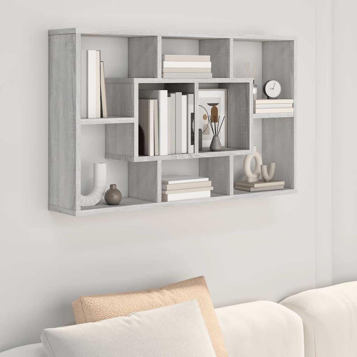 WANDREGAL Grau Sonoma 85/16/52,5 Cm Cm Holzwerkstoff - Grau, Holzwerkstoff (16/52.5/85cm) - vidaXL