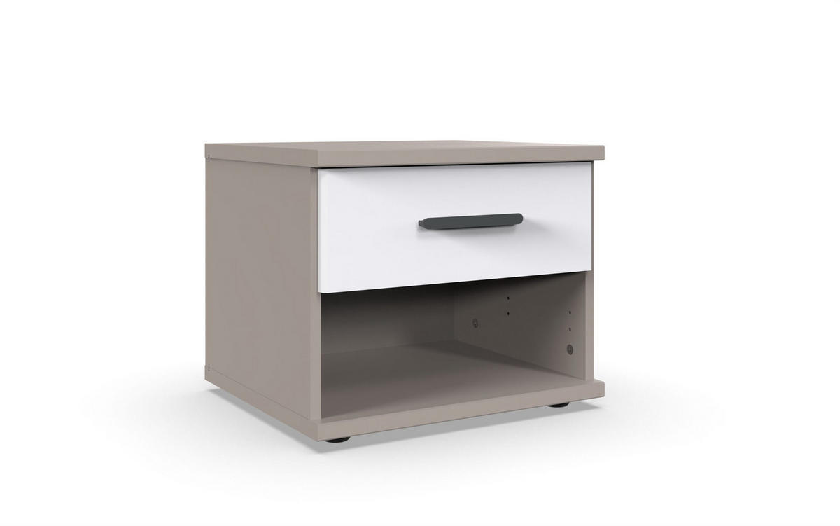 JUGENDZIMMER Bahamas Saharagrau- Weiß 7 teilig mit Drehtürenschrank - Grau, Holzwerkstoff (80/200/120cm)