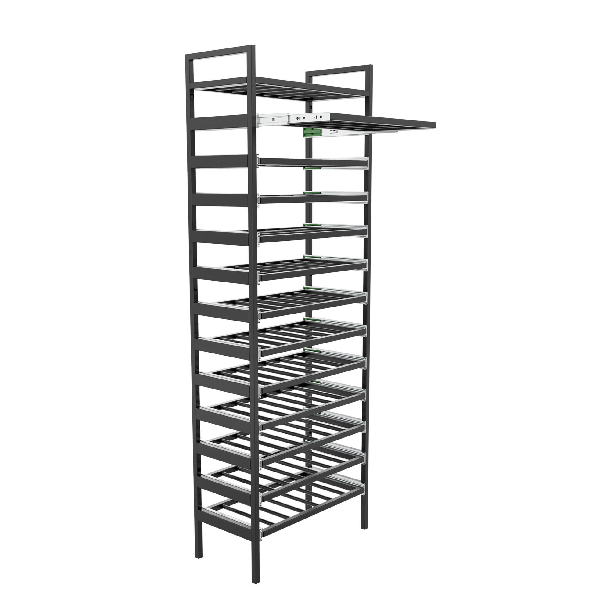 WEINREGAL Amarone Metall,Schwarz, Für 91 Weinflaschen 170/60/30cm - Schwarz, Metall (30/170/60cm) - Metalo Pro