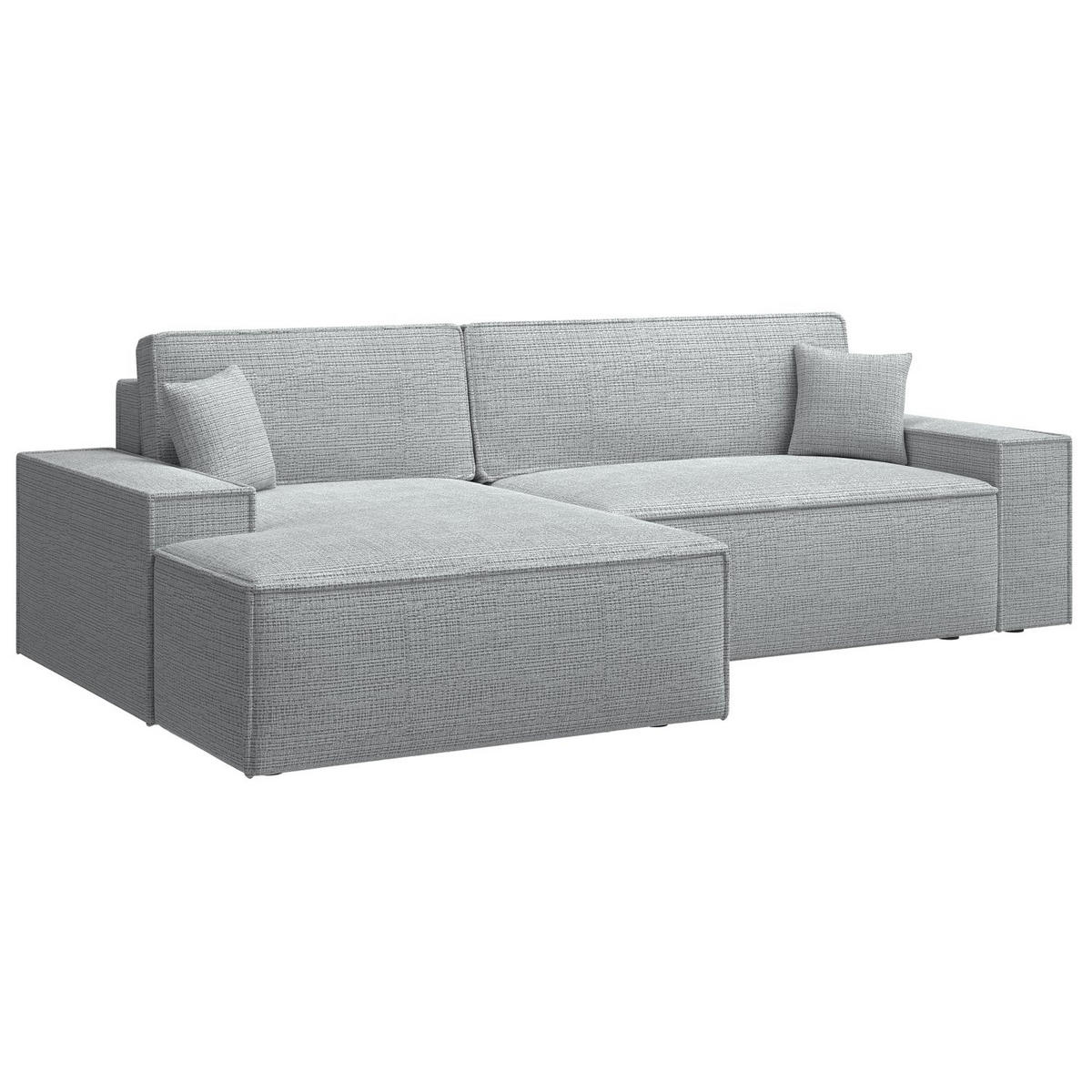 ECKSOFA Farese New Hellgrau Chenille - Hellgrau/Schwarz, Kunststoff/Textil (267/167cm) - Selsey