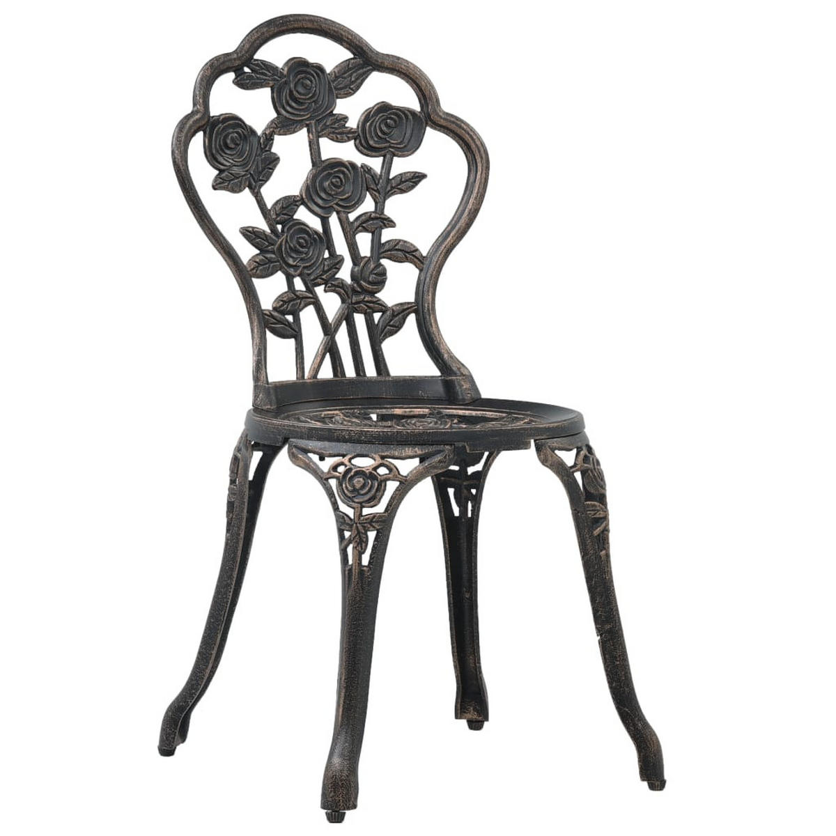 BISTRO-SET 3-teilig Aluminiumguss - Bronzefarben, Metall - vidaXL