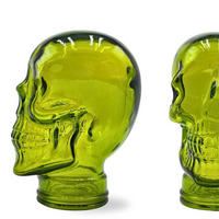 KOPFHÖRERSTÄNDER TOTENKOPF Glas T02 limette - Limette, Glas (19/26/19cm) - DESIGN DELIGHTS