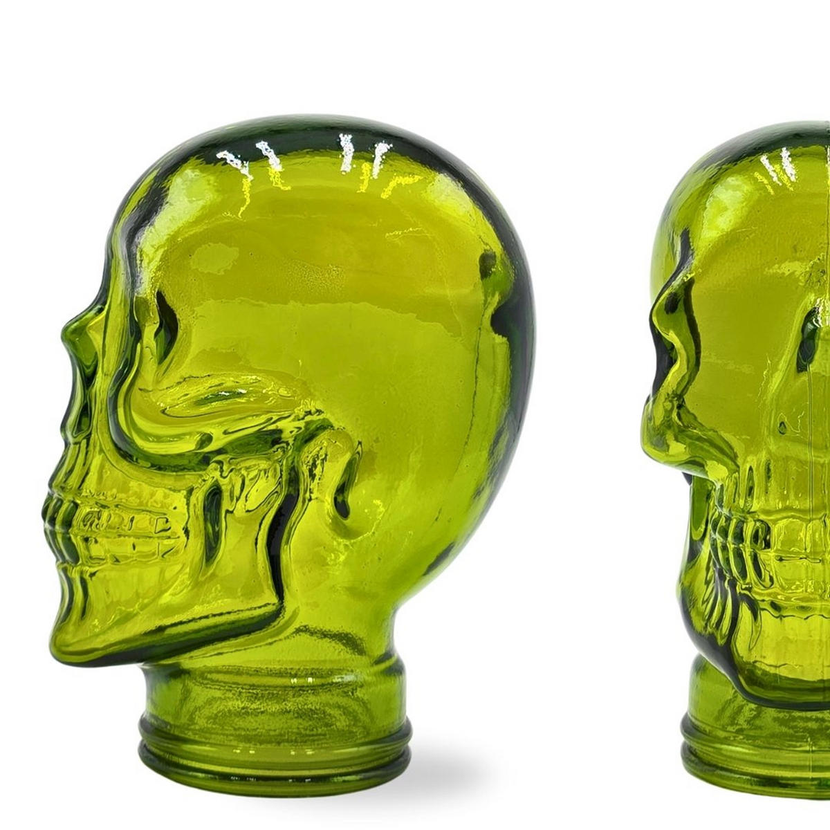 KOPFHÖRERSTÄNDER TOTENKOPF Glas T02 limette - Limette, Glas (19/26/19cm) - DESIGN DELIGHTS
