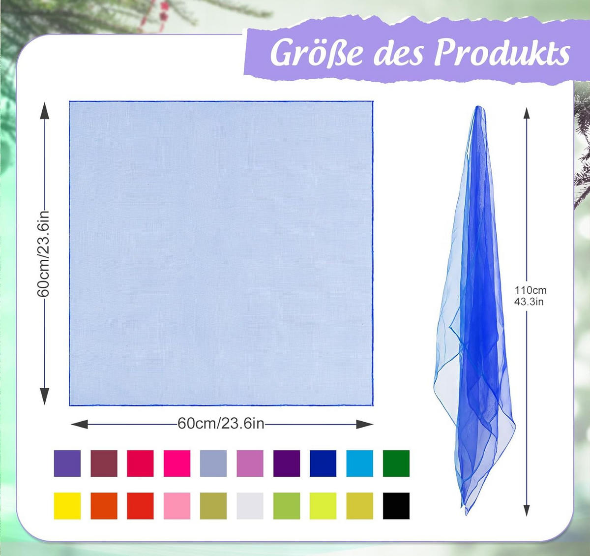 JONGLIERTÜCHER 24 Stück 60x60 cm Bunte Seidentücher Tanz Tücher Kinder - Multicolor, Textil (60/1/60cm)