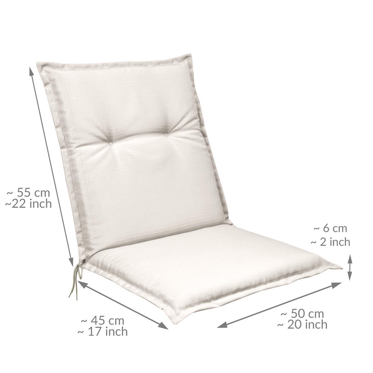 NIEDERLEHNERAUFLAGE Flair NL 100/50/8cm Natur (6tlg) - Naturfarben, Textil (50/6/100cm) - Beautissu 