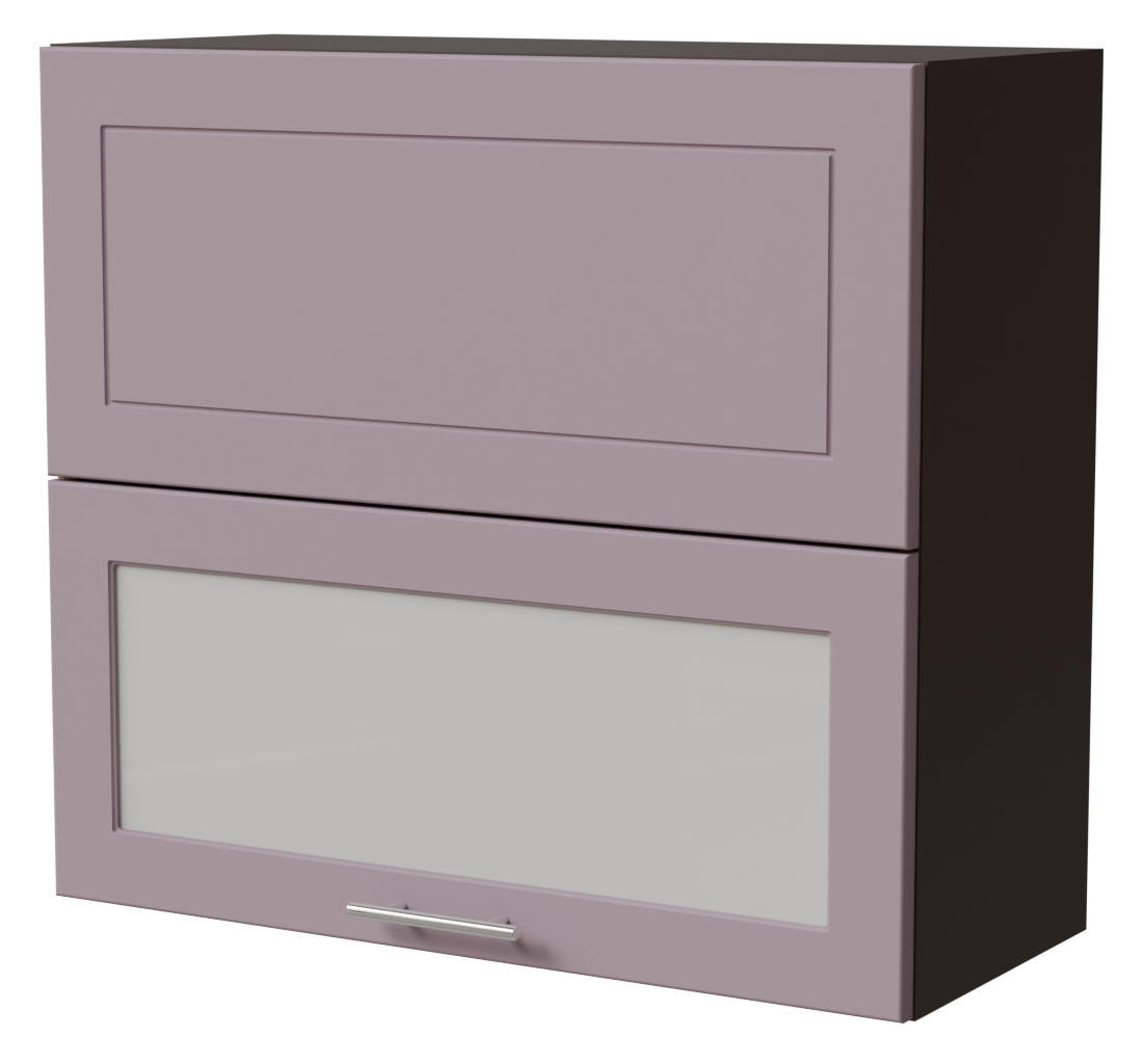 KLAPPHÄNGESCHRANK Bari W8BS/80-AV Lava / RAL 4009 pastellviolett 80 / 32,5 / 72cm - Dunkelgrau/Violett, Holz/Holzwerkstoff (80/72/32.5cm) - Feldmann-Wohnen