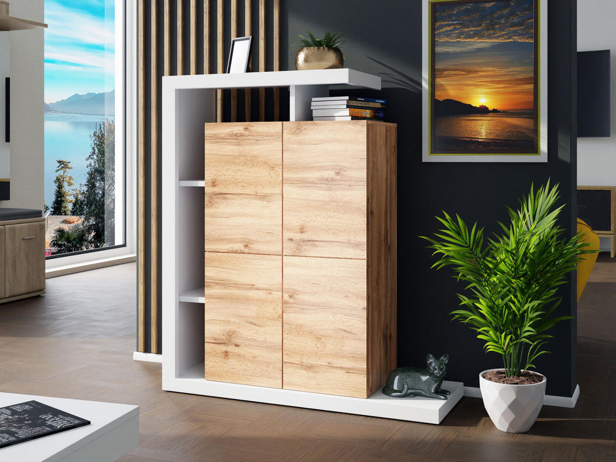 TÜRKOMMODE Tuskana - Naturfarben, Holzwerkstoff (129/151/40cm) - MIRJAN24