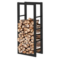 KAMINHOLZREGAL - Metall, Schwarz - BHT 40 x 100 x 25cm - Schwarz, Metall (40/100/25cm) - holz4home
