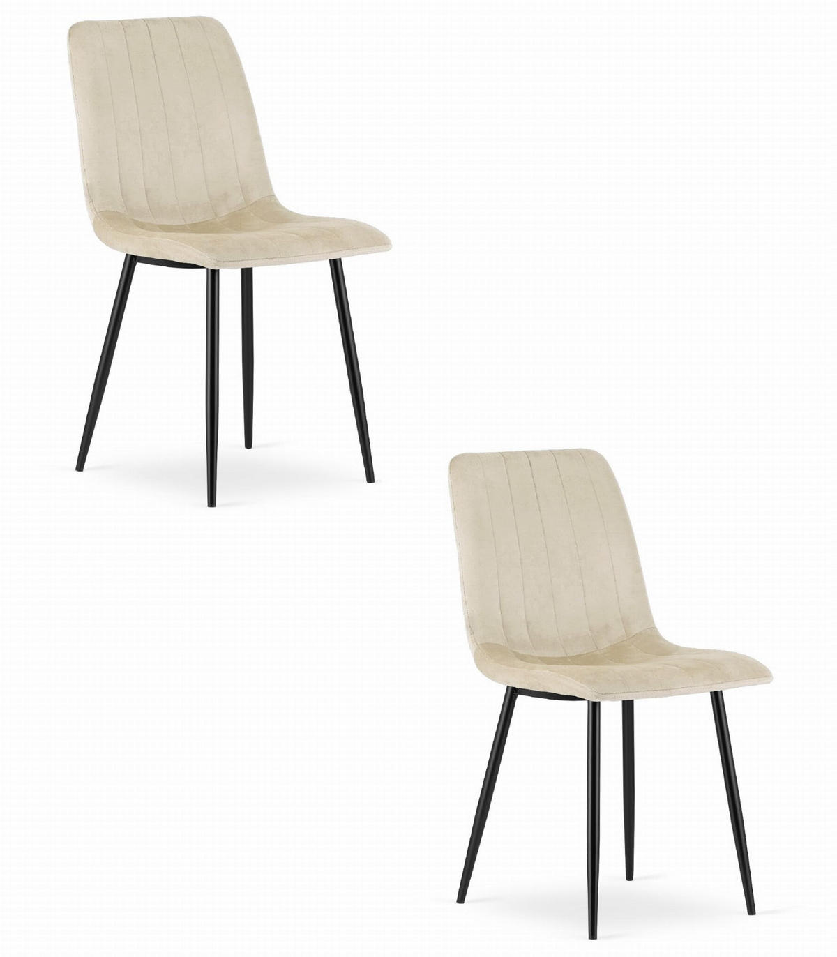 ESSZIMMERSTUHL 2er Set Hellbeige, Bequem Für Wohnzimmer, Küche Oder Büro - Beige, Textil (51/86/56cm) - Best For Home
