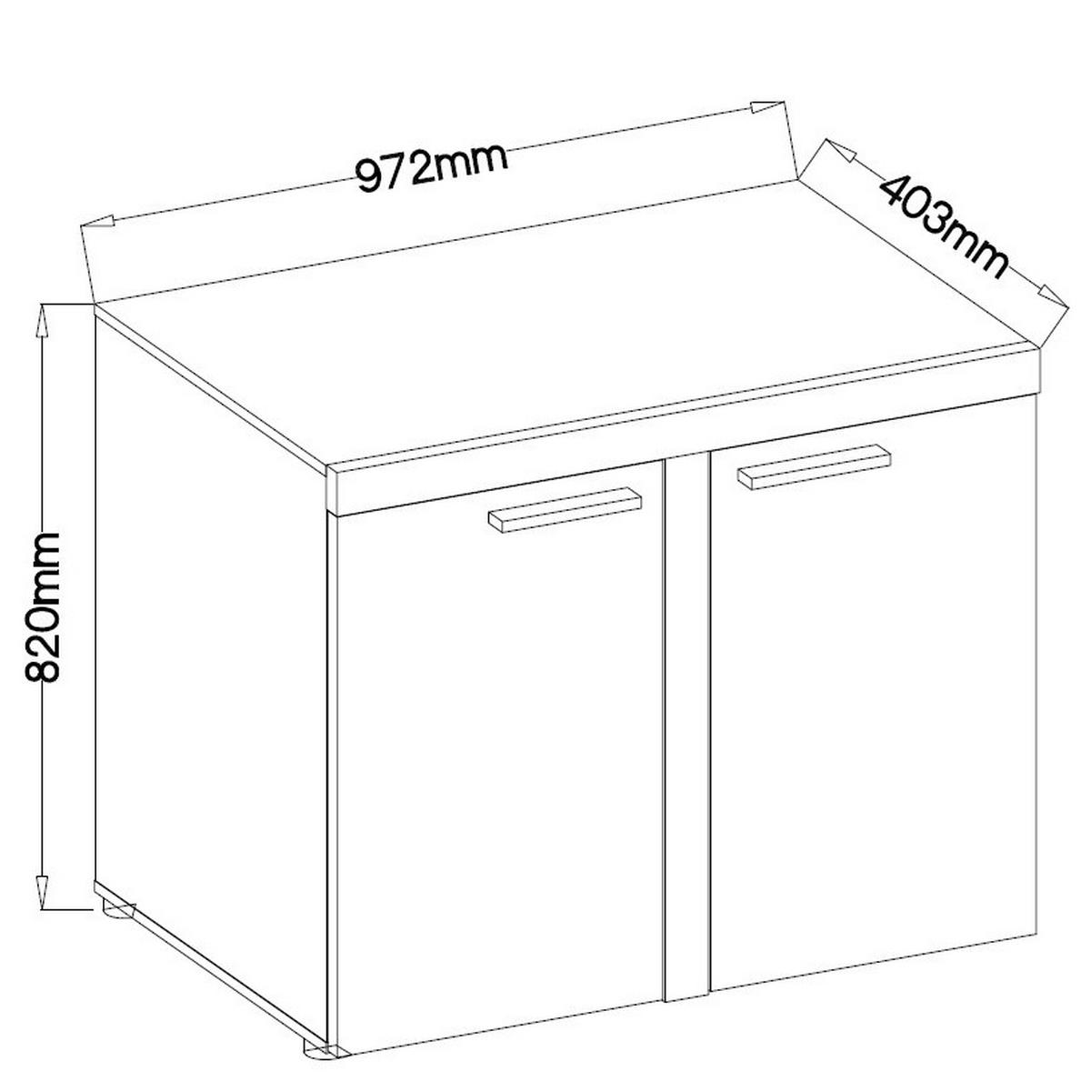 SIDEBOARD RITMO 97x40x82 cm mit 2 Türen Sonoma Eiche - Sonoma Eiche, Holzwerkstoff (97/82/40cm) - MASSENO