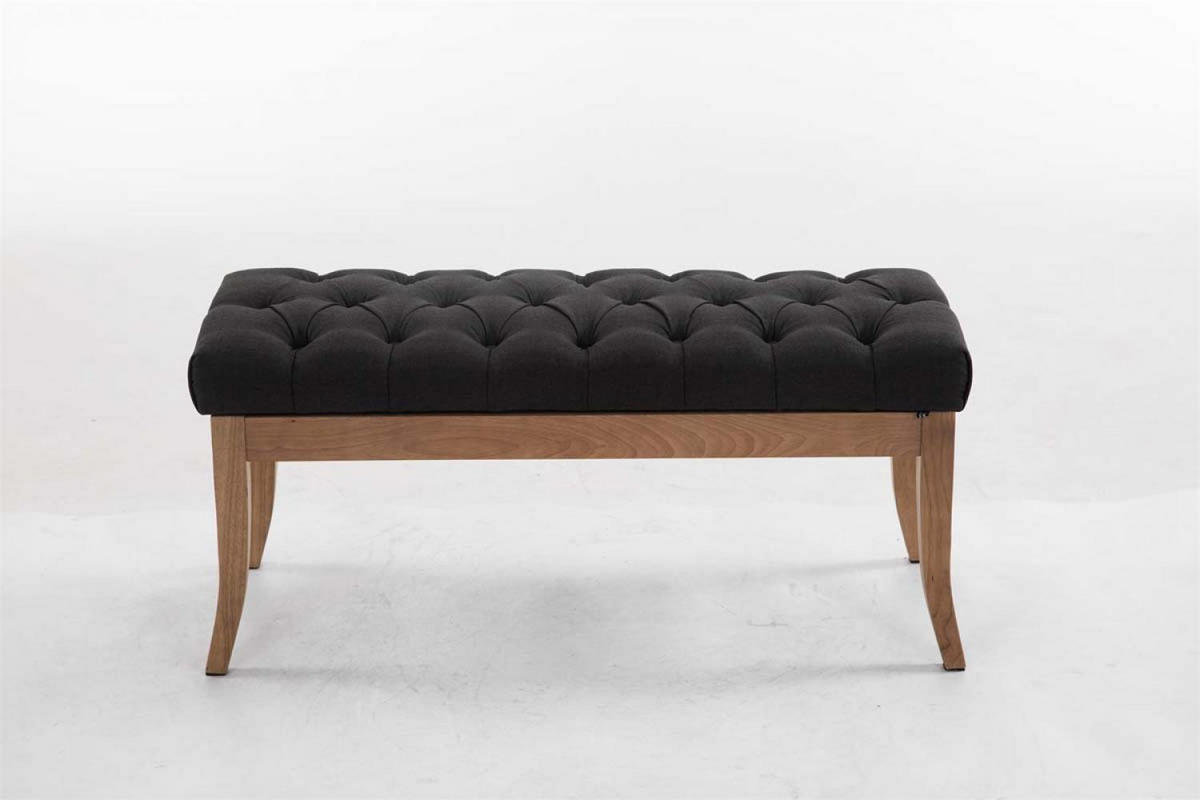 SITZBANK 100/38 cm Stoff dunkelgrau - Dunkelgrau/Naturfarben, Holz/Textil (100/46/38cm) - CLP