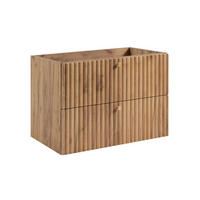 WASCHBECKENUNTERSCHRANK BELLO geriffelt Eiche Craft Gold 80/57/46 cm - Eichefarben, Holzwerkstoff/Metall (80.2/57/46cm) - Rodan