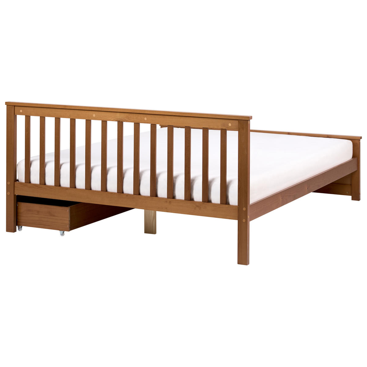 BETT mit 2 Schubladen 160/200 cm Kiefernholz Braun Olendon - Braun, Holz (160/200cm) - Beliani