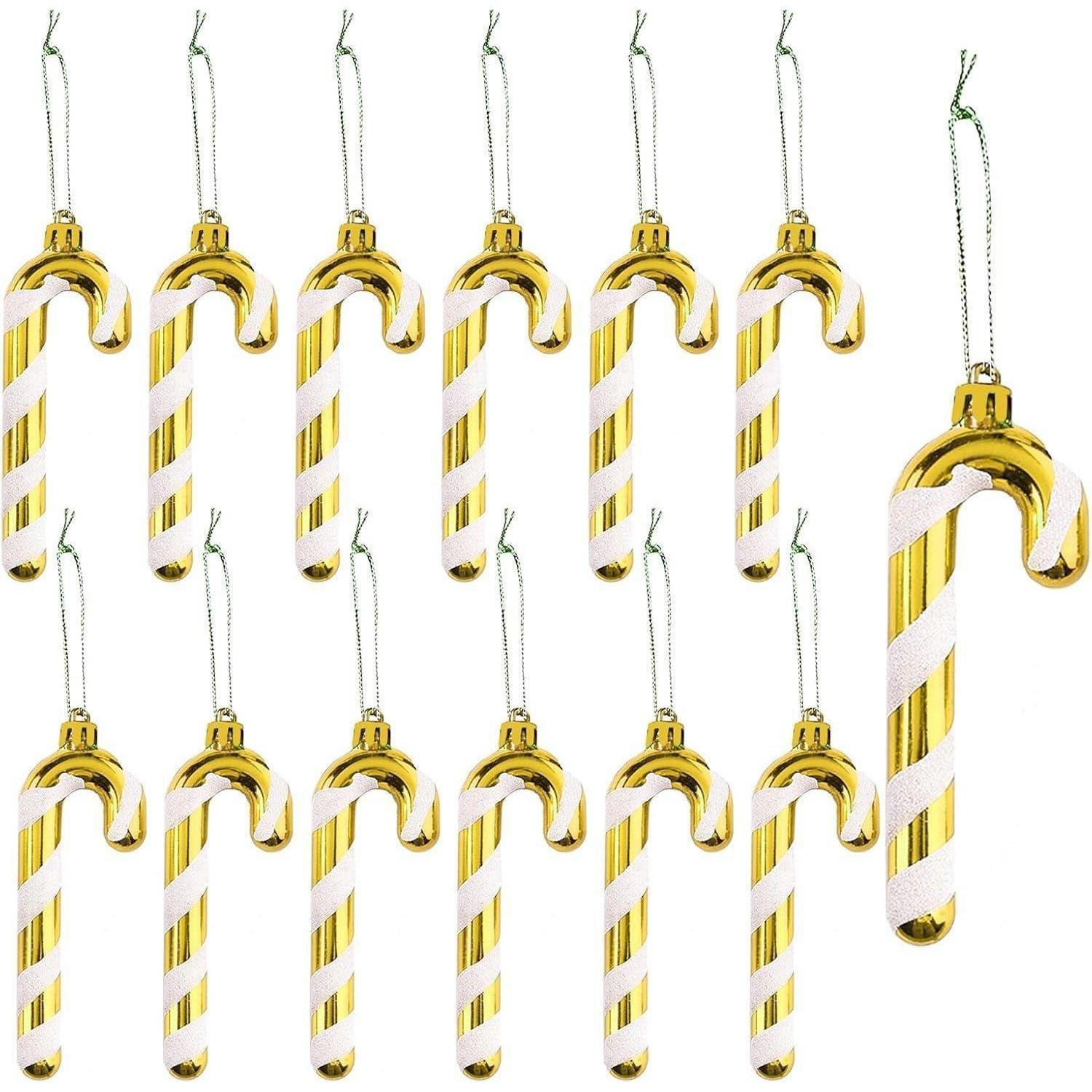 WEIHNACHTSBAUMSCHMUCK Zuckerstangen 12-teiliges Set Gold-Weiß - Multicolor, Kunststoff (1.5/1.5/12.5cm)