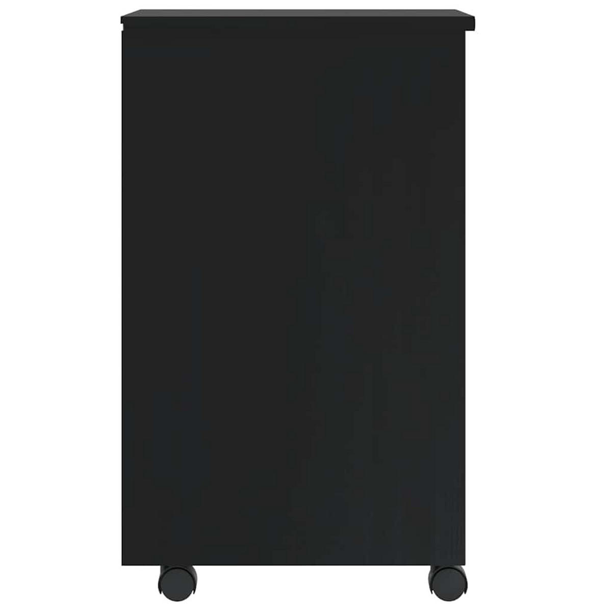 ROLLSCHRANK Mit Schubladen Moss Schwarz Massivholz Kiefer - Schwarz, Holz (39/65.5/34cm) - vidaXL