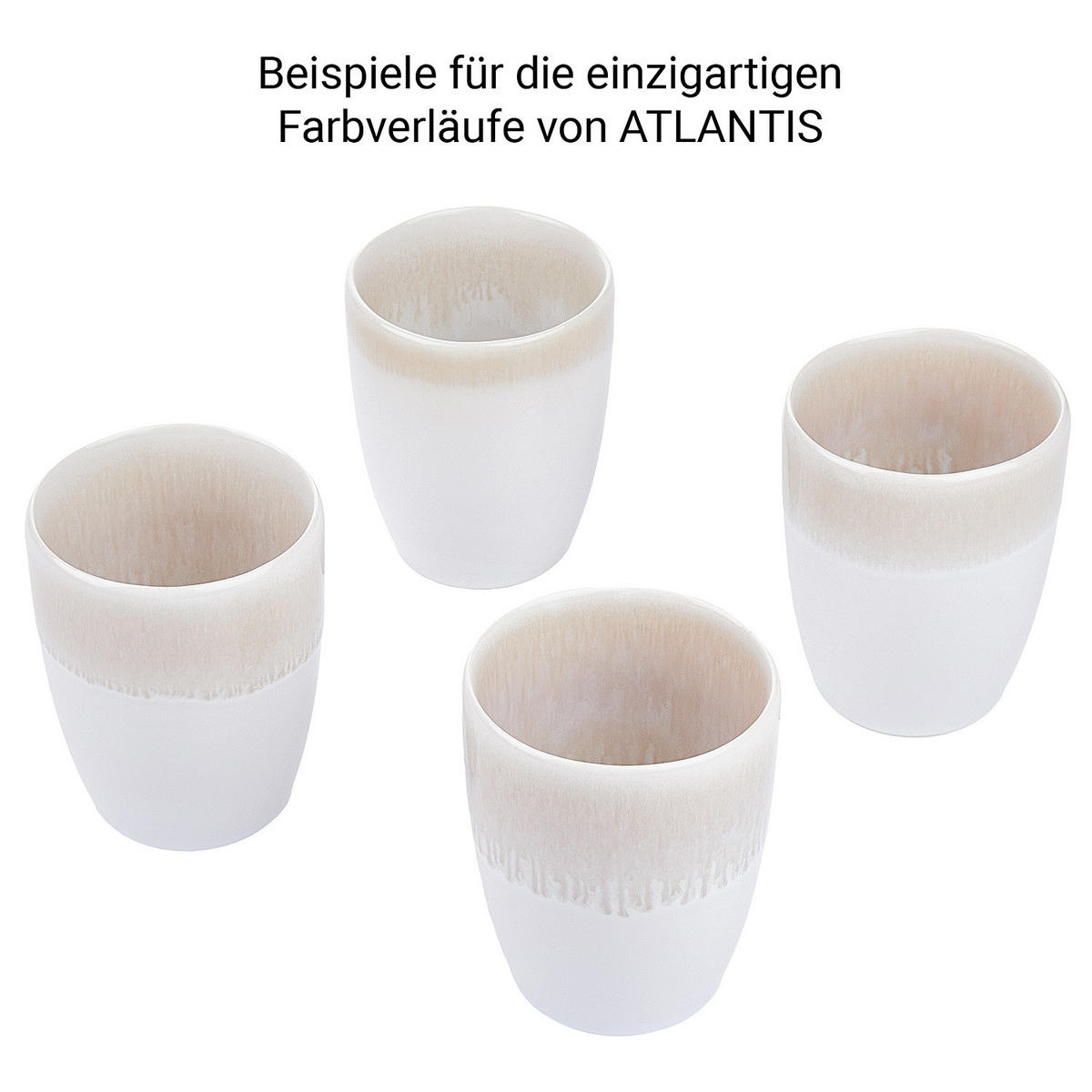 TASSE (4er Set) Atlantis - Beige, Keramik (0.3L) - Butlers