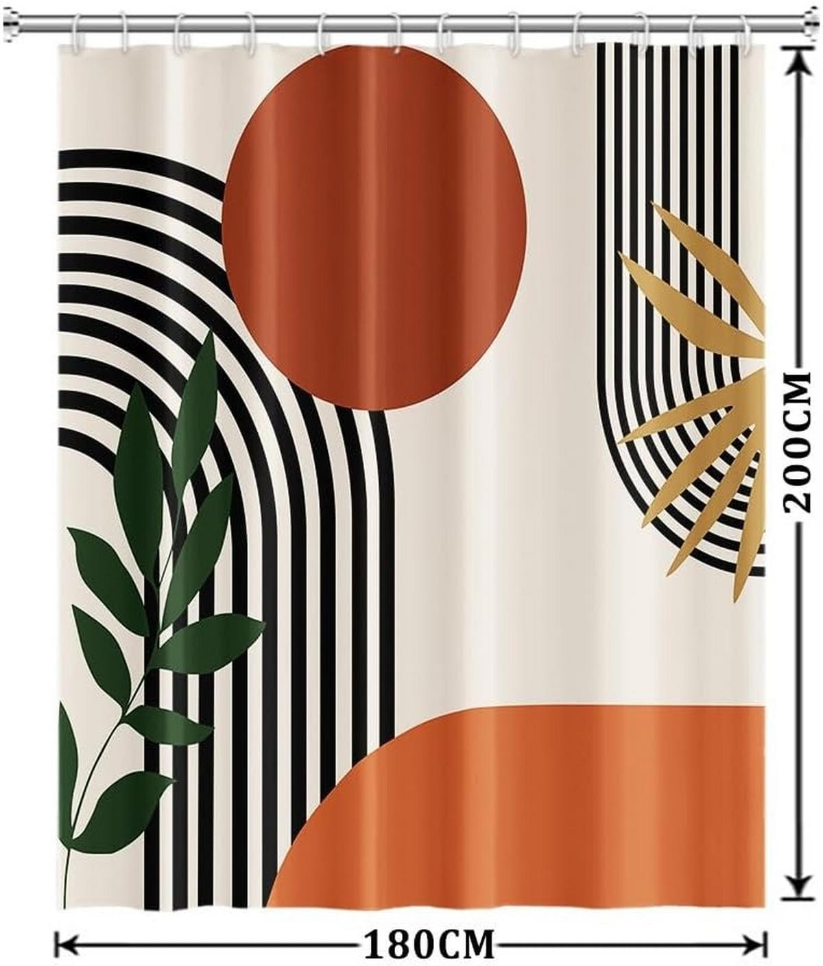 DUSCHVORHANG Orange wasserdicht waschbar Polyester Haken - Multicolor, Textil (200/180cm) - MCBOSON