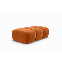 POUF modular, Veloursstoff Bluvel, Zimtfarbe, CROISSANT - Orange, Holz (105/44/70cm) - Kaiser Möbel