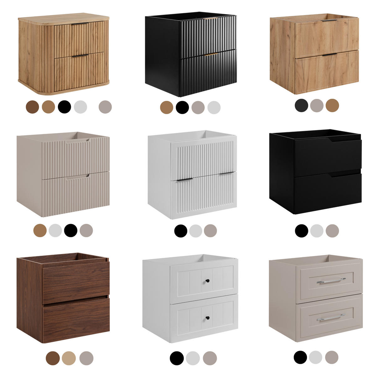 BADEZIMMERSCHRANK : Farbe Weiß, Griff schwarz, Füße schwarz, 120 x 41,5 x 66,7 cm - Schwarz/Weiß, Holzwerkstoff (120/66.7/41.5cm) - 3XE LIVING