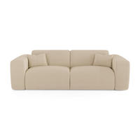 SCHLAFSOFA GERADE Gerippter Samt Beige 234.0 CENTIMETERScm - Beige, Textil (234/73/95cm) - Sia Home