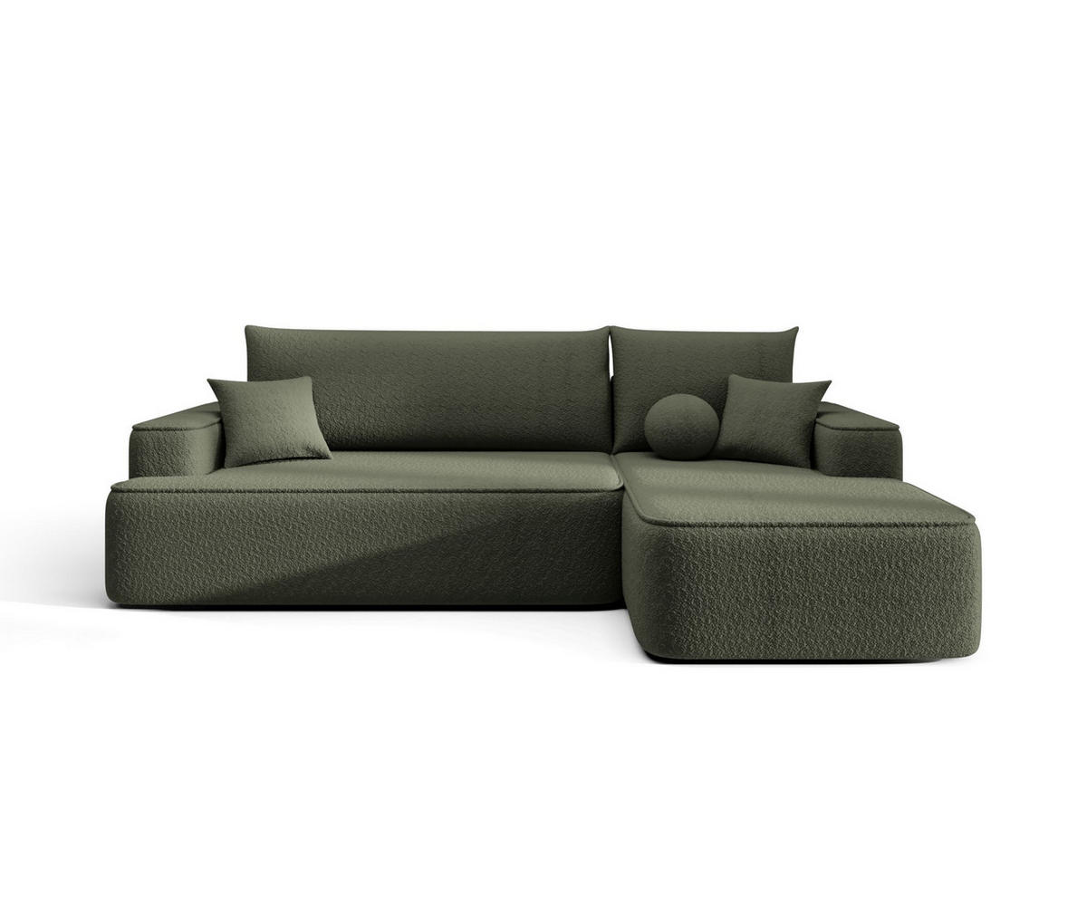 ECKSOFA mit Schlaffunktion FIGO Quelle 37 Rechts - Dunkelgrün, Textil (250/150cm) - Bedante