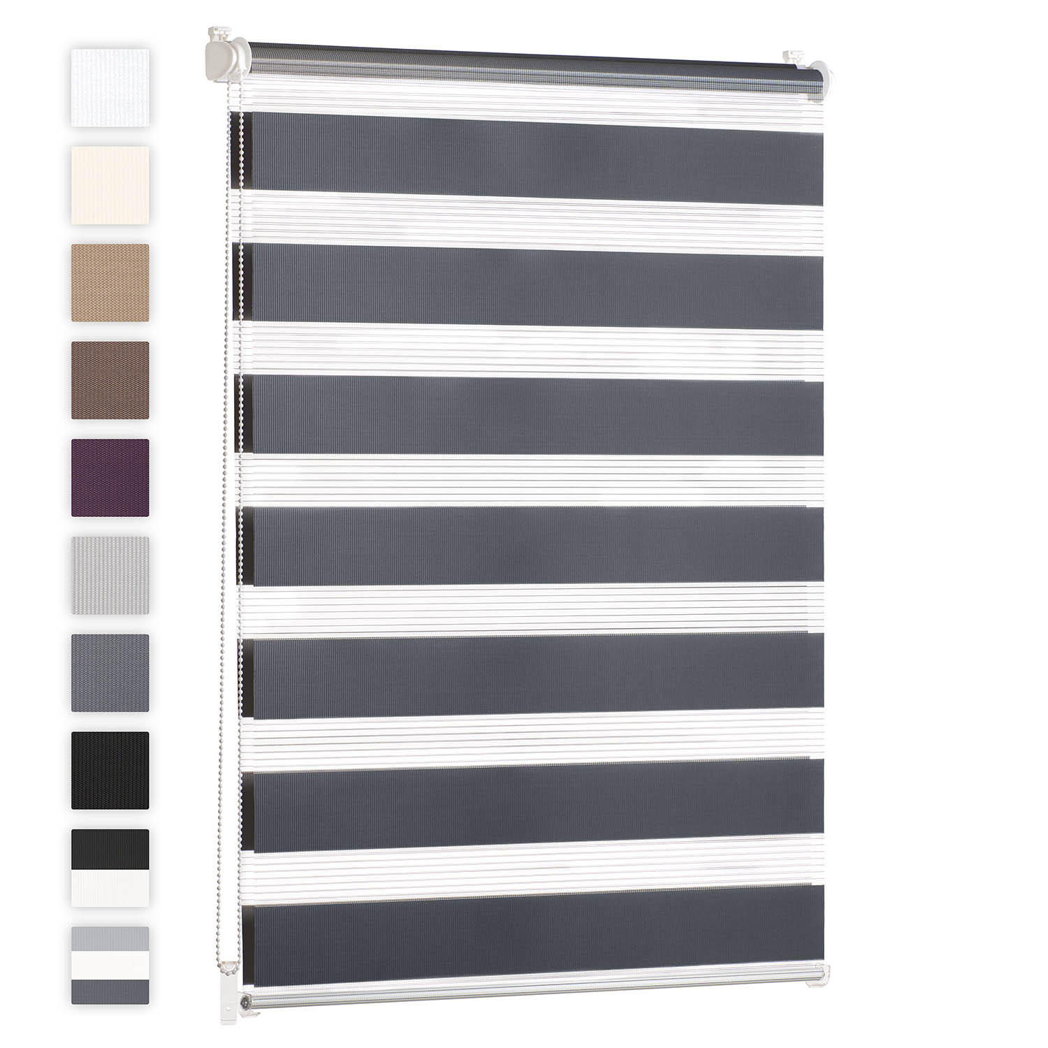DOPPELROLLO 80/155 cm, Dunkelgrau - Dunkelgrau, Textil (80/155cm)