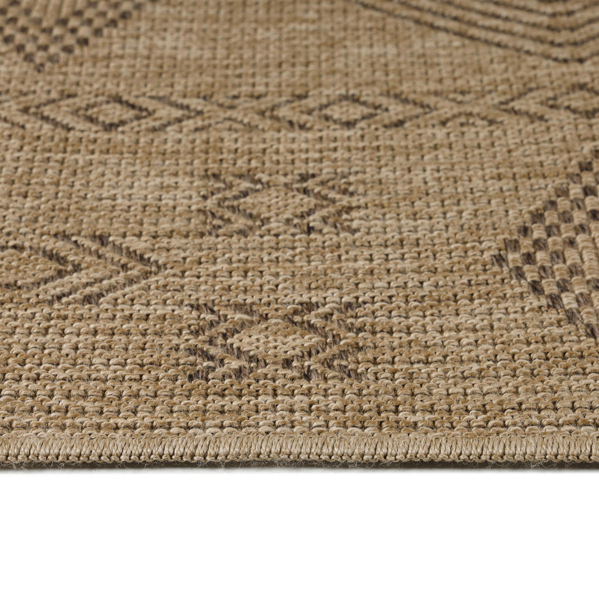 TEPPICH Outdoor Flachgewebe Vintage Polypropylen Balkon Schwarz Rechteckig 200x290 - Schwarz, Textil (200/290cm) - KADIMA DESIGN