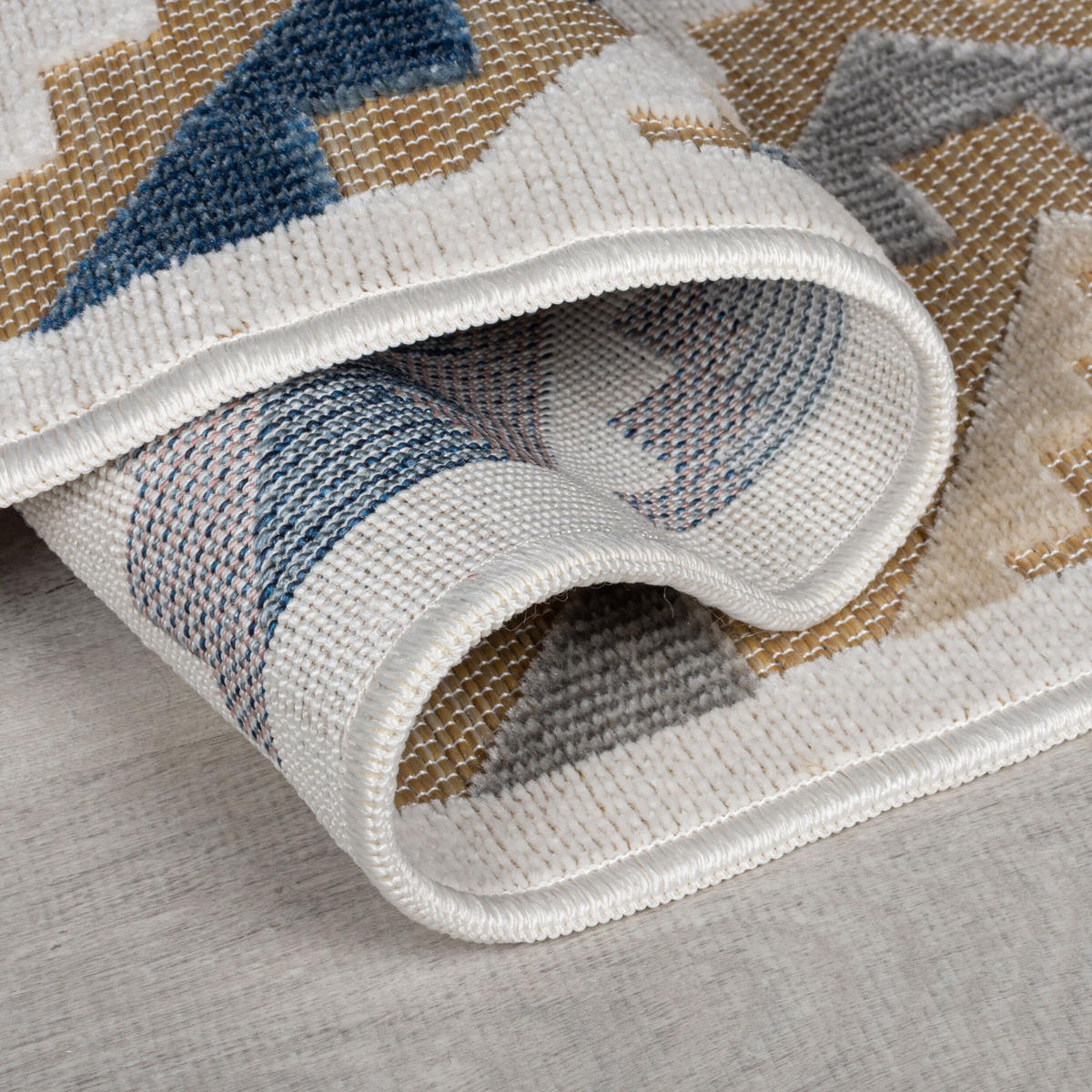 TEPPICH Outdoor Boho Orientalisch, Terrasse schmutzabweisend Natur-Multicolor Rechteckig 200x290 - Beige, Textil (200/290cm) - KADIMA DESIGN